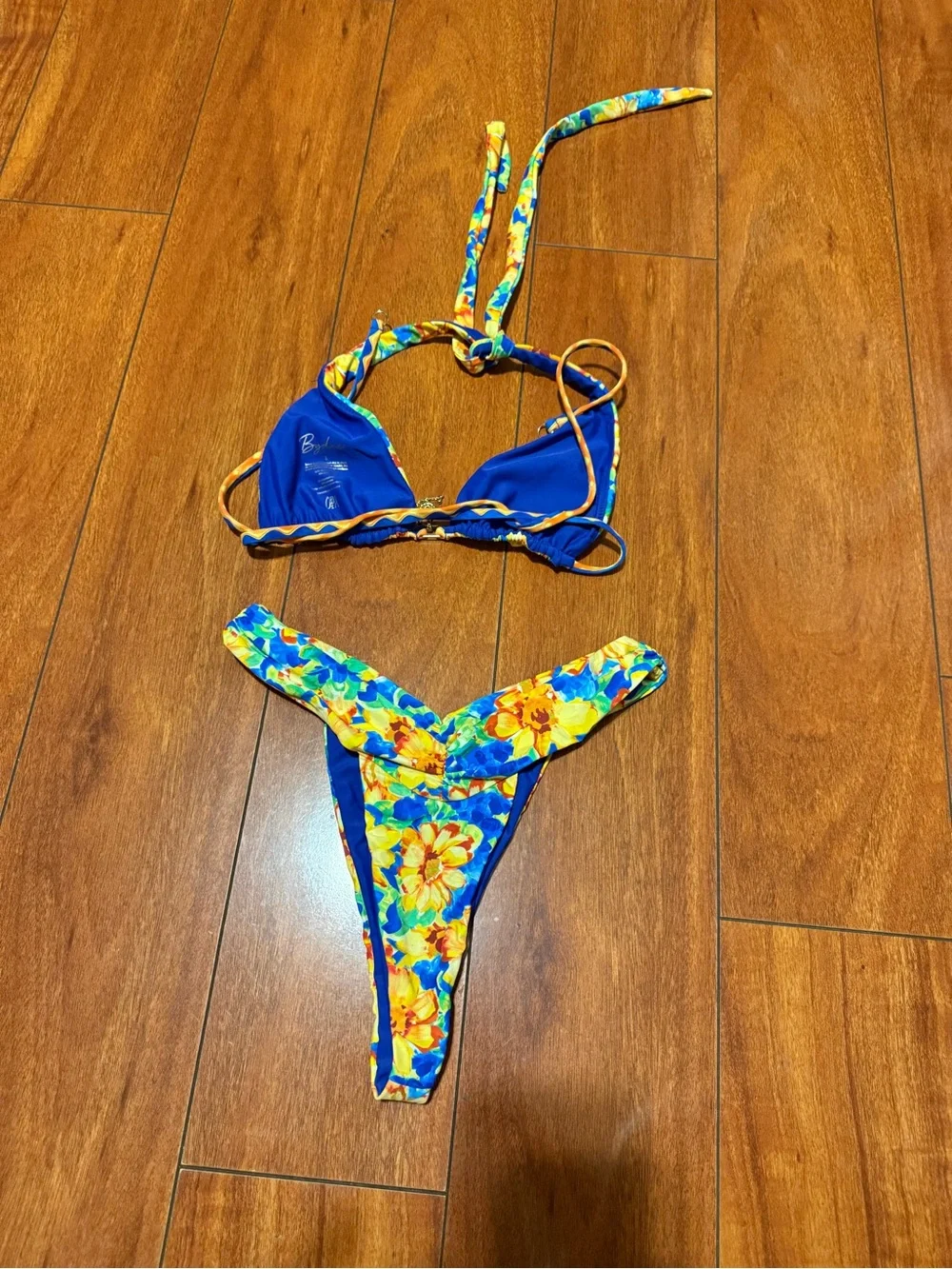 Bydee Bright Floral women’s Two-Piece Bikini in Yellow and Blue